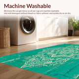 Ultra Soft Area Rug, Non Slip, Stain Resistant, Washable Area Rugs for Living Room, Bedroom, Distressed Medallion Green Living Room Non-Shedding Rug(Green)
