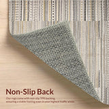 Ultra Soft Area Rug, Non Slip, Stain Resistant, Washable Area Rugs for Living Room, Bedroom, Stylish Cozy Woven Round(Gray)