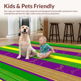 Ultra Soft Area Rug, Non Slip, Stain Resistant, Washable Area Rugs for Living Room, Bedroom, Vibrant Masquerade Ornamentation Style(Purple)