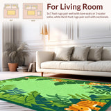 Charming Green Wildlife Motif(Green)