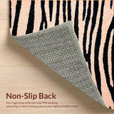 Ultra Soft Area Rug, Non Slip, Stain Resistant, Washable Area Rugs for Living Room, Bedroom, Animal Print Narrow Hallway Rug Charcoal Pastel Tones(Pink)