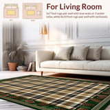 Ultra Soft Area Rug, Non Slip, Stain Resistant, Washable Area Rugs for Living Room, Bedroom, Rustic Pine Cone Elegance(Brown)