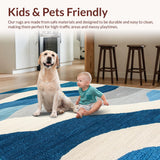 Ultra Soft Area Rug, Non Slip, Stain Resistant, Washable Area Rugs for Living Room, Bedroom, Coastal Nautical Living Room Non-Shedding Area Rug(Blue)