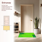 Ultra Soft Area Rug, Non Slip, Stain Resistant, Washable Area Rugs for Living Room, Bedroom, Serene Fluffy Circle Aesthetic(Green)