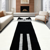 Ultra Soft Area Rug, Non Slip, Stain Resistant, Washable Area Rugs for Living Room, Bedroom, Adorable Minimalist Animal Icon(Black)