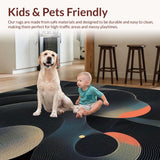 Ultra Soft Area Rug, Non Slip, Stain Resistant, Washable Area Rugs for Living Room, Bedroom, Elegant Grayscale Abstract Design(Gray)