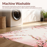 Ultra Soft Area Rug, Non Slip, Stain Resistant, Washable Area Rugs for Living Room, Bedroom, Whimsical Pastel Blossom Arrangement(Pink)