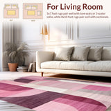 Ultra Soft Area Rug, Non Slip, Stain Resistant, Washable Area Rugs for Living Room, Bedroom, Bow Silhouette Rug with Unique Uno Reverse Graphic and Pink Tones(Pink)