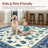 Ultra Soft Area Rug, Non Slip, Stain Resistant, Washable Area Rugs for Living Room, Bedroom, Country Wynona Rectangle Area for Patio in Blue Beige Color(Beige)