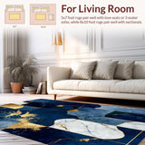 Contemporary Gold Swirl Art(Blue)
