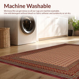 Ultra Soft Area Rug, Non Slip, Stain Resistant, Washable Area Rugs for Living Room, Bedroom, Charming Multicolor Textured Weave(Brown)