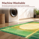 Ultra Soft Area Rug, Non Slip, Stain Resistant, Washable Area Rugs for Living Room, Bedroom, Rustic Textured Watercolor Print(Green)