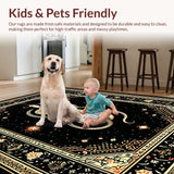 Ultra Soft Area Rug, Non Slip, Stain Resistant, Washable Area Rugs for Living Room, Bedroom, Gothic Earthy Animal Motif(Black)
