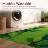 Ultra Soft Area Rug, Non Slip, Stain Resistant, Washable Area Rugs for Living Room, Bedroom, Serene 3D Leaf Arrangement(Green)