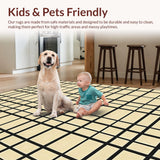 Ultra Soft Area Rug, Non Slip, Stain Resistant, Washable Area Rugs for Living Room, Bedroom, Elegant Beige Diamond Arrangement(Beige)
