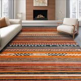 Ultra Soft Area Rug, Non Slip, Stain Resistant, Washable Area Rugs for Living Room, Bedroom, Cozy Distressed Patterned Visual Appeal(Orange)
