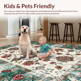 Ultra Soft Area Rug, Non Slip, Stain Resistant, Washable Area Rugs for Living Room, Bedroom, Artful Distressed Color Play(White)