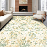 Ultra Soft Area Rug, Non Slip, Stain Resistant, Washable Area Rugs for Living Room, Bedroom, Area with Beige and Sage Green Vintage Floral(Beige)