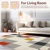 Ultra Soft Area Rug, Non Slip, Stain Resistant, Washable Area Rugs for Living Room, Bedroom, Elegant White and Beige Trellis(Gray)