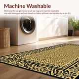 Ultra Soft Area Rug, Non Slip, Stain Resistant, Washable Area Rugs for Living Room, Bedroom, Sophisticated Abstract Wildlife Theme(Gold)