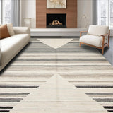 Ultra Soft Area Rug, Non Slip, Stain Resistant, Washable Area Rugs for Living Room, Bedroom, Rustic Striped Earth Tone Elegance(Beige)