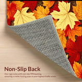 Ultra Soft Area Rug, Non Slip, Stain Resistant, Washable Area Rugs for Living Room, Bedroom, Vibrant Autumn Leaves Area Rug(Red)