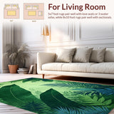 Ultra Soft Area Rug, Non Slip, Stain Resistant, Washable Area Rugs for Living Room, Bedroom, Lush Nature-Inspired Patterned Surface(Green)