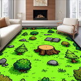 Ultra Soft Area Rug, Non Slip, Stain Resistant, Washable Area Rugs for Living Room, Bedroom, Rustic Forest Animal Print(Green)