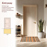Ultra Soft Area Rug, Non Slip, Stain Resistant, Washable Area Rugs for Living Room, Bedroom, Artistic Cordaman Stripe Aesthetic(Orange)