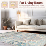 Ultra Soft Area Rug, Non Slip, Stain Resistant, Washable Area Rugs for Living Room, Bedroom, Timeless Earthy Floral Composition(Gray)