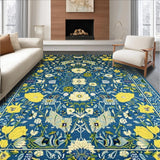 Ultra Soft Area Rug, Non Slip, Stain Resistant, Washable Area Rugs for Living Room, Bedroom, Charming Pastel Floral Arrangement(Blue)