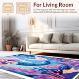 Ultra Soft Area Rug, Non Slip, Stain Resistant, Washable Area Rugs for Living Room, Bedroom, Fluffy Purple Shag Rug for Kids Playroom(Pink)