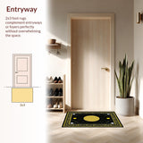 Ultra Soft Area Rug, Non Slip, Stain Resistant, Washable Area Rugs for Living Room, Bedroom, Charming Cat Silhouette Motif(Black)