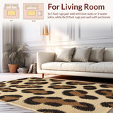 Ultra Soft Area Rug, Non Slip, Stain Resistant, Washable Area Rugs for Living Room, Bedroom, Modern Animal Pattern Bedroom Non-Shedding Carpet(Beige)