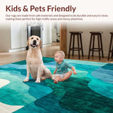 Ultra Soft Area Rug, Non Slip, Stain Resistant, Washable Area Rugs for Living Room, Bedroom, Secure Hold Rug Gripper for Hard Surface Floors Indoor Carpet Pad(Blue)