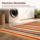 Ultra Soft Area Rug, Non Slip, Stain Resistant, Washable Area Rugs for Living Room, Bedroom, Vibrant Earth Tone Patterns(Orange)