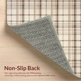 Ultra Soft Area Rug, Non Slip, Stain Resistant, Washable Area Rugs for Living Room, Bedroom, Chic Geometric Area With Modern Plaid Design In Beige And Cream(Beige)