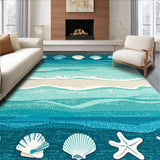 Ultra Soft Area Rug, Non Slip, Stain Resistant, Washable Area Rugs for Living Room, Bedroom, Whimsical Nautical Plush Comfort(Blue)