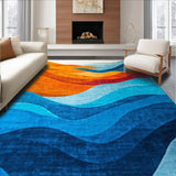 Ultra Soft Area Rug, Non Slip, Stain Resistant, Washable Area Rugs for Living Room, Bedroom, Vibrant Abstract Geometric Theme(Orange)