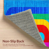 Cheerful Rainbow Typography Motif(Blue)