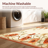 Ultra Soft Area Rug, Non Slip, Stain Resistant, Washable Area Rugs for Living Room, Bedroom, Art Nouveau Inspired Non Slip Ultra Boho Area(Beige)