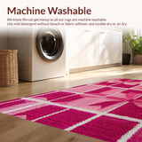 Ultra Soft Area Rug, Non Slip, Stain Resistant, Washable Area Rugs for Living Room, Bedroom, Cute Pink Bows Area Rug with Playful Motif(Pink)