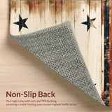 Ultra Soft Area Rug, Non Slip, Stain Resistant, Washable Area Rugs for Living Room, Bedroom, Rustic Texas Star Area Rug with Vintage Western Wood Panel Design(Beige)