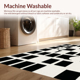 Ultra Soft Area Rug, Non Slip, Stain Resistant, Washable Area Rugs for Living Room, Bedroom, Bold Geometric Contrast Theme(Beige)