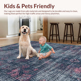 Ultra Soft Area Rug, Non Slip, Stain Resistant, Washable Area Rugs for Living Room, Bedroom, Luxurious Foldable Non-Slip Microfiber Floor Covering With Elegant Design(Blue)