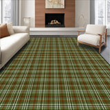 Ultra Soft Area Rug, Non Slip, Stain Resistant, Washable Area Rugs for Living Room, Bedroom, Chic Earthy Toned Tartan Pattern(Brown)