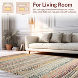 Ultra Soft Area Rug, Non Slip, Stain Resistant, Washable Area Rugs for Living Room, Bedroom, Inviting Rustic Knotted Pattern(Yellow)