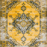 Ultra Soft Area Rug, Non Slip, Stain Resistant, Washable Area Rugs for Living Room, Bedroom, Sophisticated Diamond Trellis Design(Yellow)