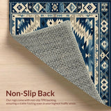 Ultra Soft Area Rug, Non Slip, Stain Resistant, Washable Area Rugs for Living Room, Bedroom, Desert Sky Oasis Dark Blue Beige Southwestern Motif(Blue)