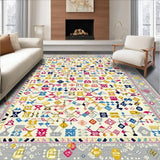 Ultra Soft Area Rug, Non Slip, Stain Resistant, Washable Area Rugs for Living Room, Bedroom, Grey and Beige Multi Colored Area with Whimsical(Beige)